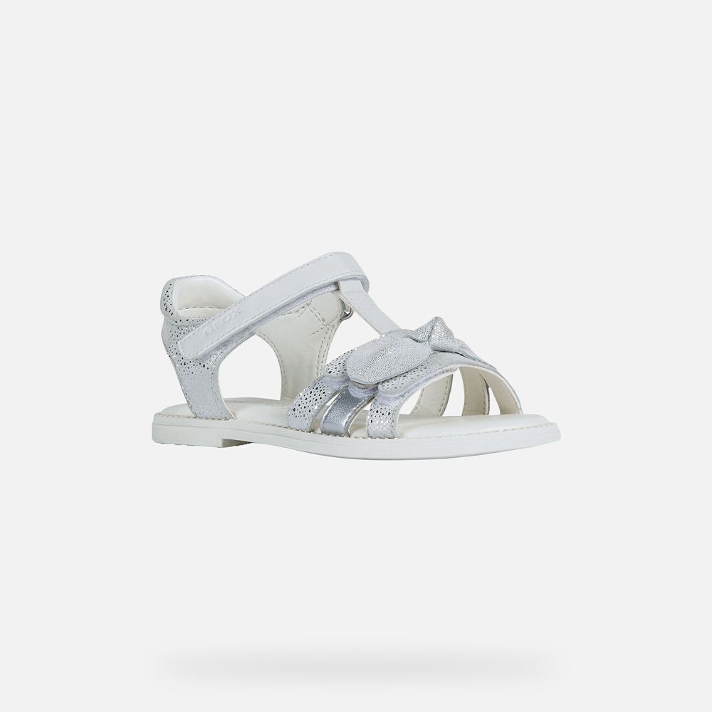 Geox Sandals White Karly - Geox Girls Shoes - KOQZJA273